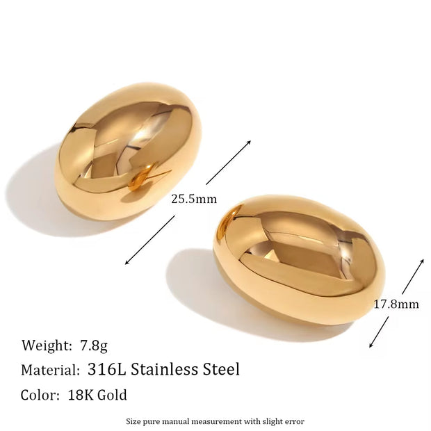 Minimalist Jewelry Hollow Stud Earrings Wholesale Bulk Gold Plated Jewelry Stainless Steel Gift for Women