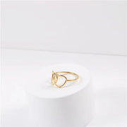 High End 18K PVD Gold Plated Double Heart Rings Stainless Steel Jewelry Women Gift