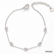 Fine Jewelry Non Tarnish Ankle White Gold Drip Zircon Women Stainless Steel Anklet