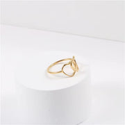 High End 18K PVD Gold Plated Double Heart Rings Stainless Steel Jewelry Women Gift
