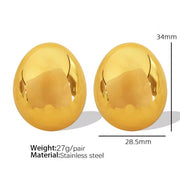 JEWELRY EH148-EH149 Fashion Texture Three-Dimensional Oval Earrings Simple Versatile Earrings for Women