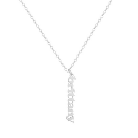 Custom/Personalized Mini Vertical Charm Nameplate Necklace