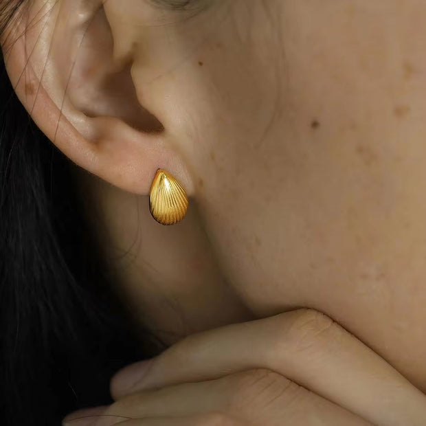 JEWELRY EH20 Factory Hot Sale Vintage Shell Striped Earrings Versatile Stud Earrings