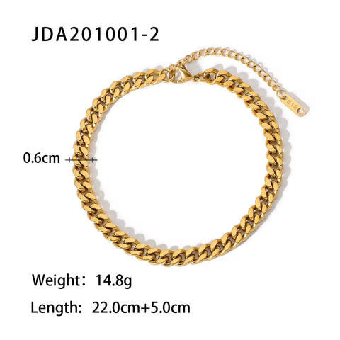 Dainty 18K Gold Plated Stainless Steel Simple Jewelry Gift Waterproof Chain Cross Double Layer Daity Anklet for Women