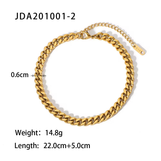 Dainty 18K Gold Plated Stainless Steel Simple Jewelry Gift Waterproof Chain Cross Double Layer Daity Anklet for Women