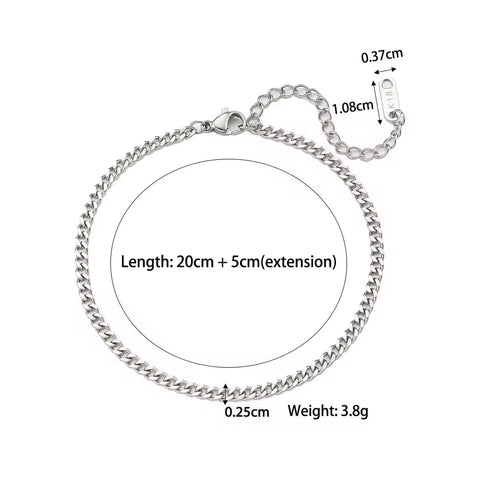 Non Tarnish Gold Plated 316L Stainless Steel Anklets for Women Cuban Link Anklet Bracelets 18K Gold Jewelry