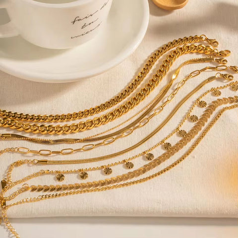 Dainty 18K Gold Plated Stainless Steel Simple Jewelry Gift Waterproof Chain Cross Double Layer Daity Anklet for Women