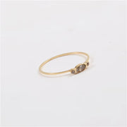 Ins Hot High End 18K Gold Plated Dainty Glass Rings for Women Trendy Jewelry