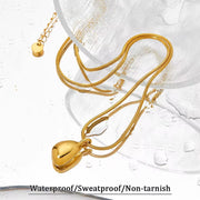 New Gold Plated Tarnish Free Stainless Steel Stylish Vintage Design Snake Chain Pendant Necklace for Women Gift Bijoux