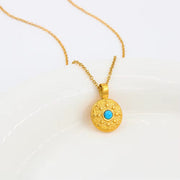Natural Stone Necklace 18K Gold Color Stainless Steel Chain Suitable for Women Waterproof Material Fashion Oval Jewelry