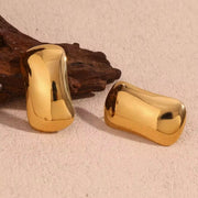 Minimalist Jewelry Rectangle Stud Earrings 18K Gold Plated Stainless Steel Statement Earrings