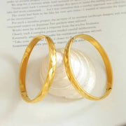 European and American Simple Stainless Steel 18K Gold Plated Jewelry Women Men'S Bracelet